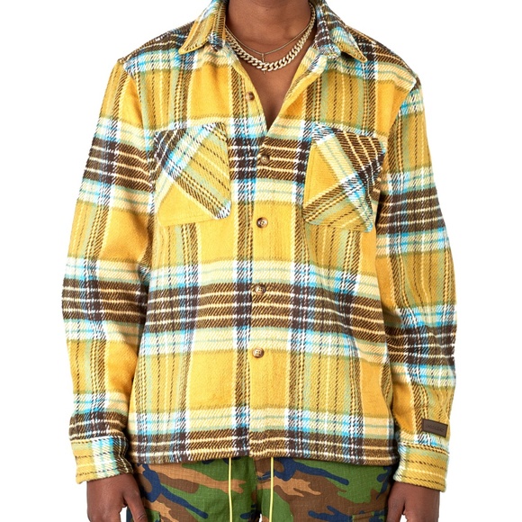 Prolific Other - Plaid FLANNEL yellow Shirt